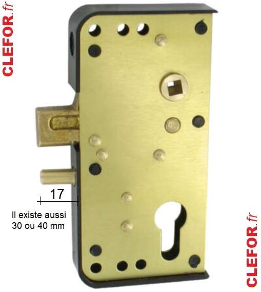 Serrure portillon pêne levant 17, 30 ou 40 mm